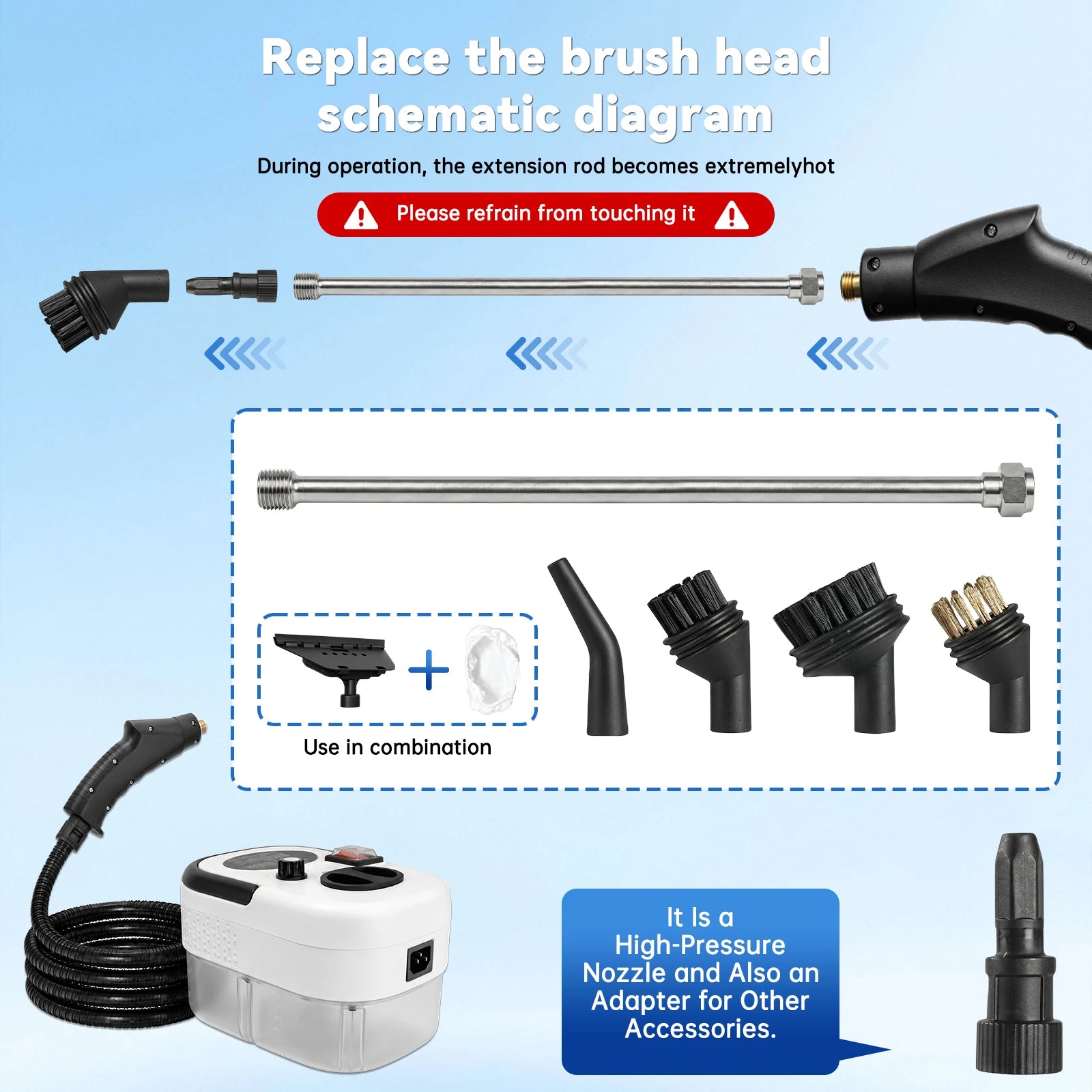 High-Pressure Portable Steam Cleaner