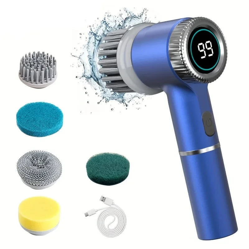 TurboClean 5X™ | Brosse Électrique Rotative Rechargeable 5 Embouts & 3 Vitesses