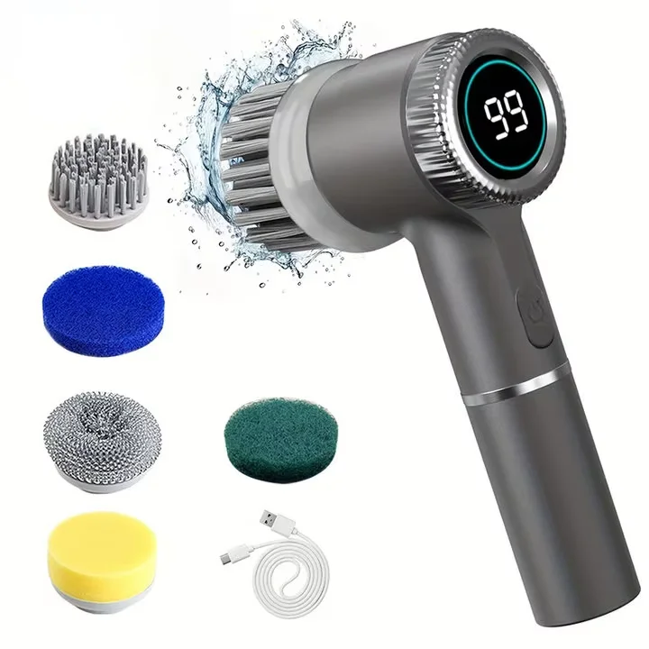 TurboClean 5X™ | Brosse Électrique Rotative Rechargeable 5 Embouts & 3 Vitesses
