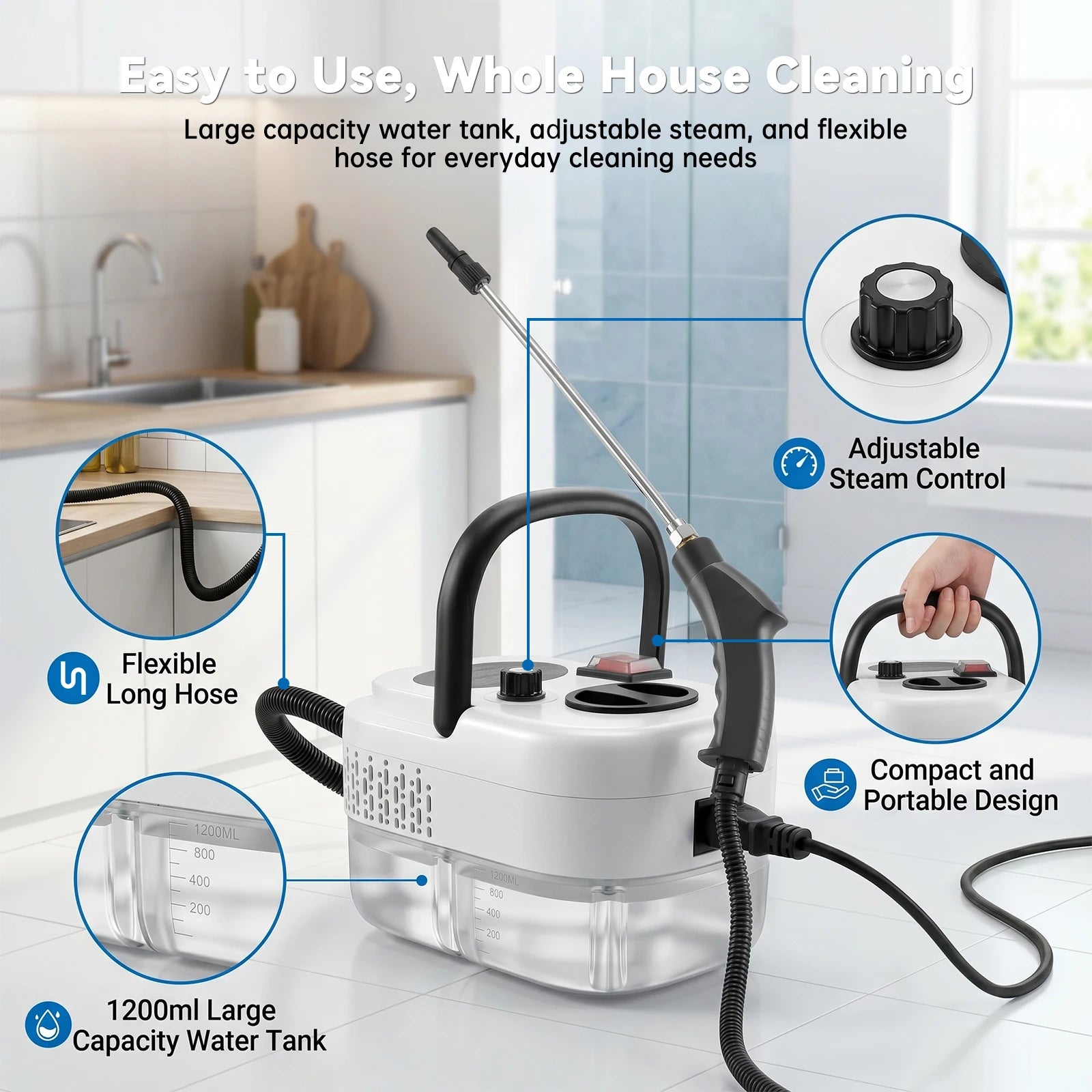 High-Pressure Portable Steam Cleaner