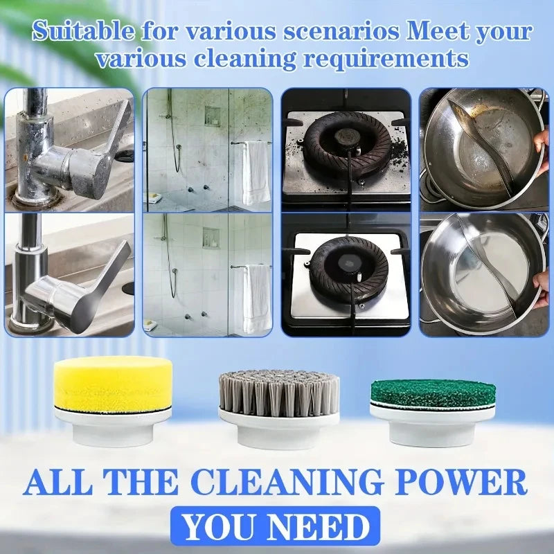 TurboClean 5X™ | Brosse Électrique Rotative Rechargeable 5 Embouts & 3 Vitesses