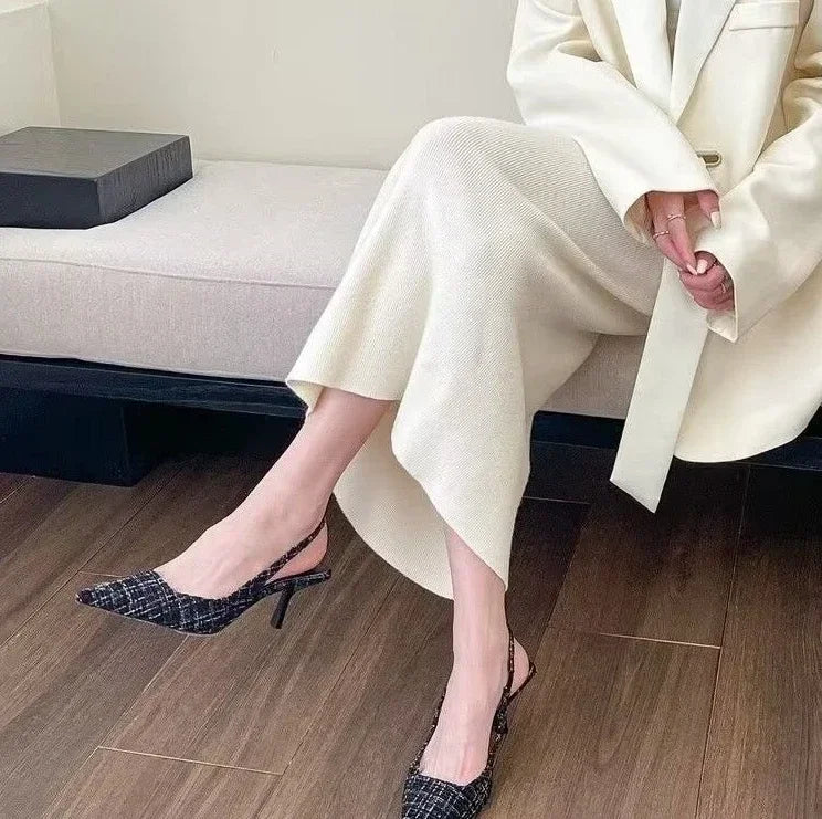 The Vellara Knit Platform Heels